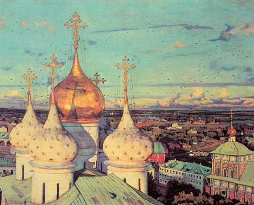 К.Ф. Юон. Купола и ласточки. 1921. Масло.